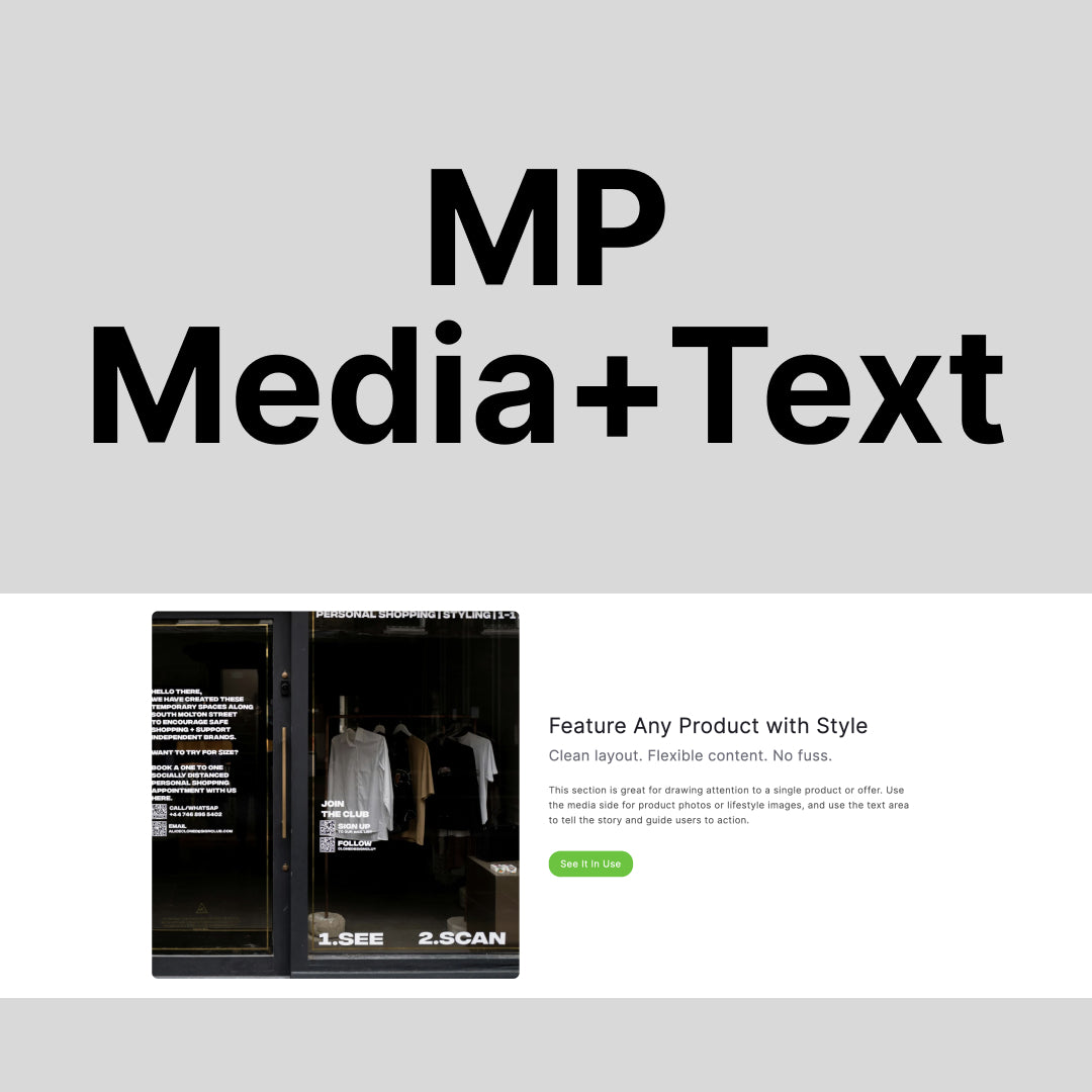 MP Media + Content – Split Content & Media Section for Shopify