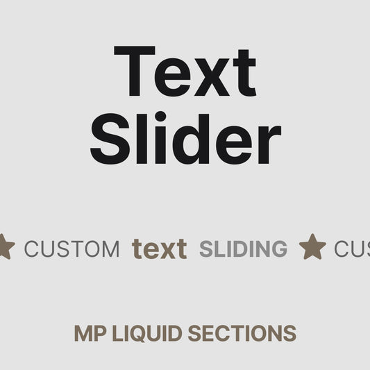 MP Text Slider – Customizable Text & Icon Marquee Section for Shopify